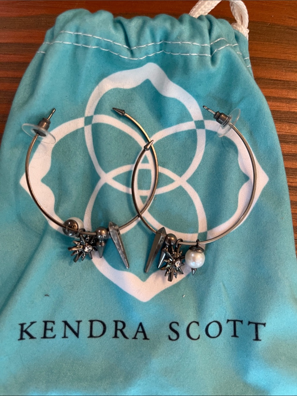 Kendra Scott Silver Hoop Earrings with Mixed Charms